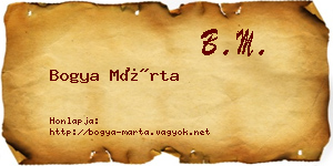 Bogya Márta névjegykártya
