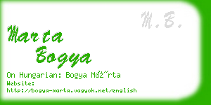 marta bogya business card